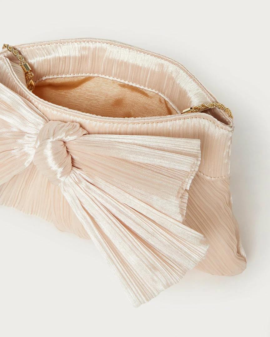 Loeffler Randall Pleats Rayne Almond Bow Clutch