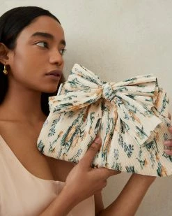 Loeffler Randall Rayne Nova Floral Bow Clutch Pleats