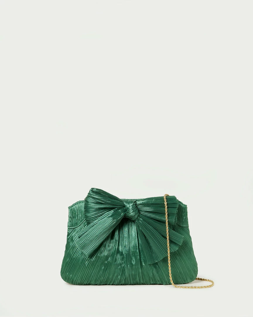 Loeffler Randall Rayne Sage Bow Clutch Pleats