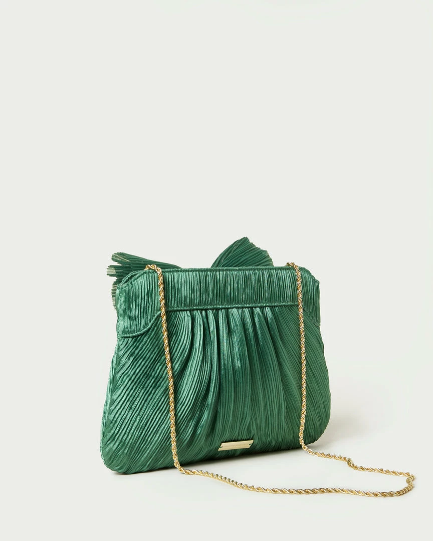 Loeffler Randall Rayne Sage Bow Clutch Pleats