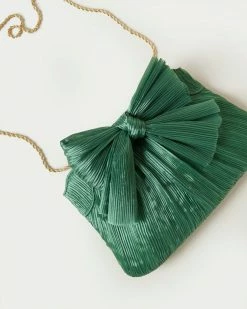 Loeffler Randall Rayne Sage Bow Clutch Pleats