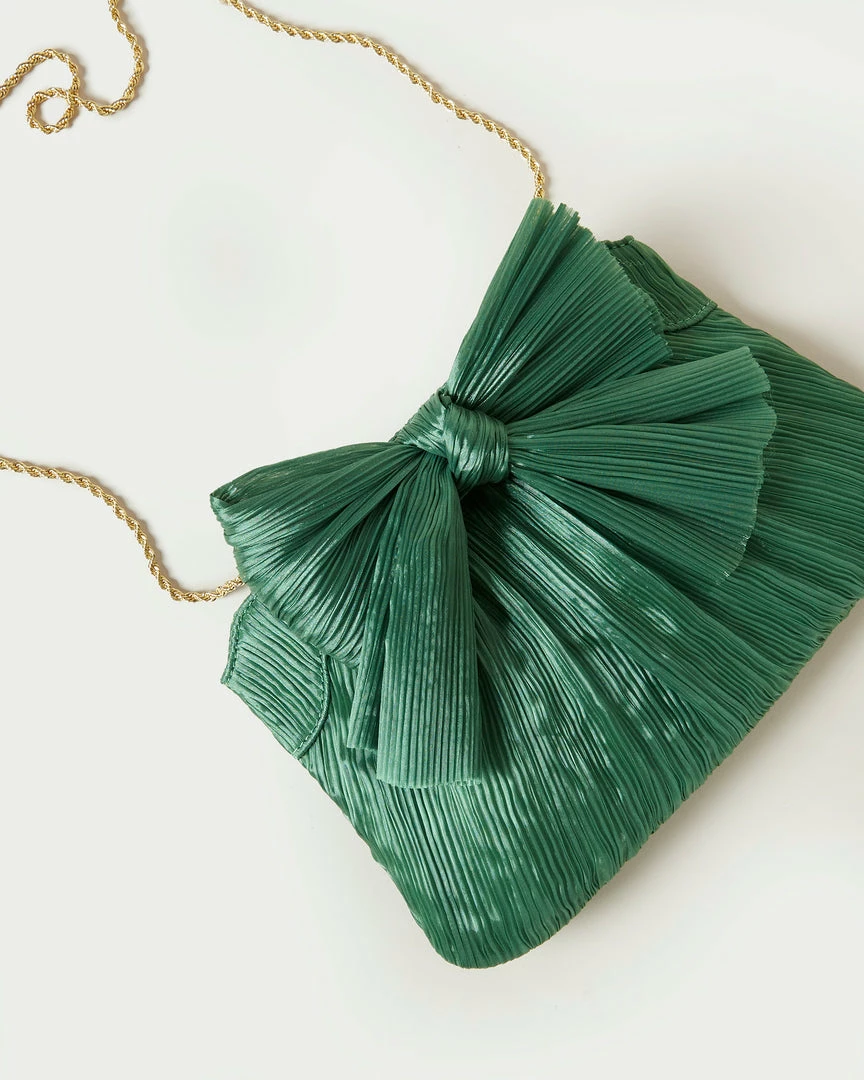 Loeffler Randall Rayne Sage Bow Clutch Pleats