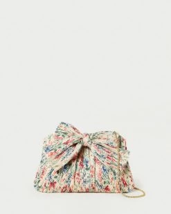 Loeffler Randall Rayne Tan Floral Bow Clutch