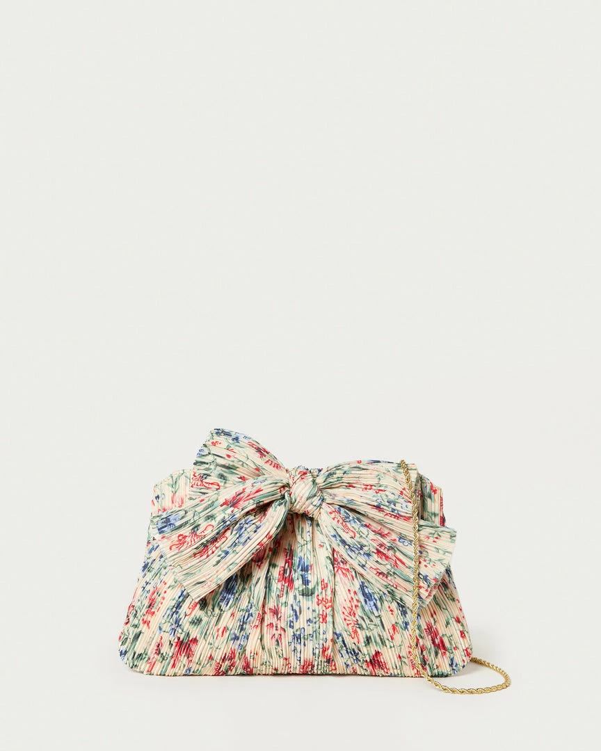 Loeffler Randall Rayne Tan Floral Bow Clutch