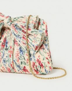 Loeffler Randall Rayne Tan Floral Bow Clutch