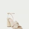 Loeffler Randall Reed Cream Sparkle Pleated Twist Heel Pleats