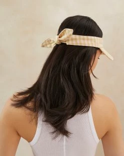 Loeffler Randall Rhonda Hay Gingham Bow Visor New Arrivals