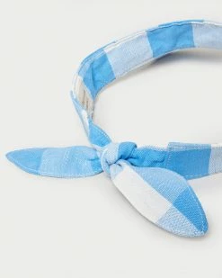 Loeffler Randall Rhonda Blue Gingham Bow Visor