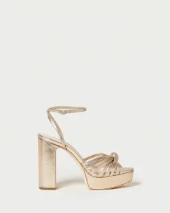 Loeffler Randall New Arrivals Rivka Champagne Knot Platform Sandal