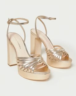 Loeffler Randall New Arrivals Rivka Champagne Knot Platform Sandal