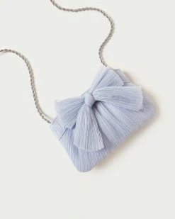 Loeffler Randall Pleats Rochelle Blue Mini Bow Clutch