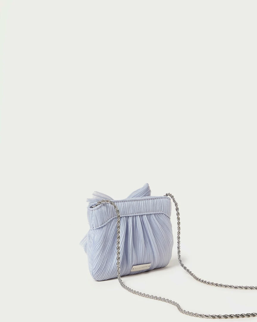 Loeffler Randall Pleats Rochelle Blue Mini Bow Clutch