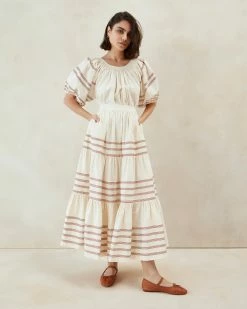 Loeffler Randall Romily Cream Tiered Skirt New Arrivals