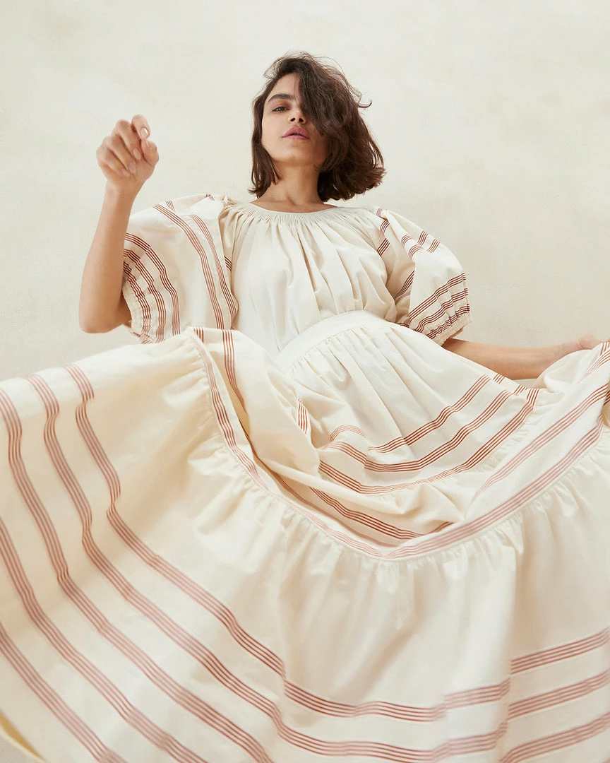 Loeffler Randall Romily Cream Tiered Skirt New Arrivals