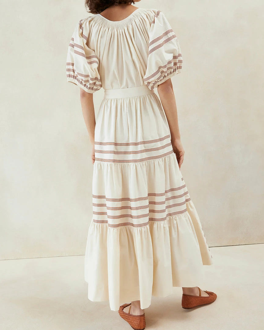 Loeffler Randall Romily Cream Tiered Skirt New Arrivals