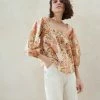 Loeffler Randall Rory Multi Floral Peasant Blouse New Arrivals