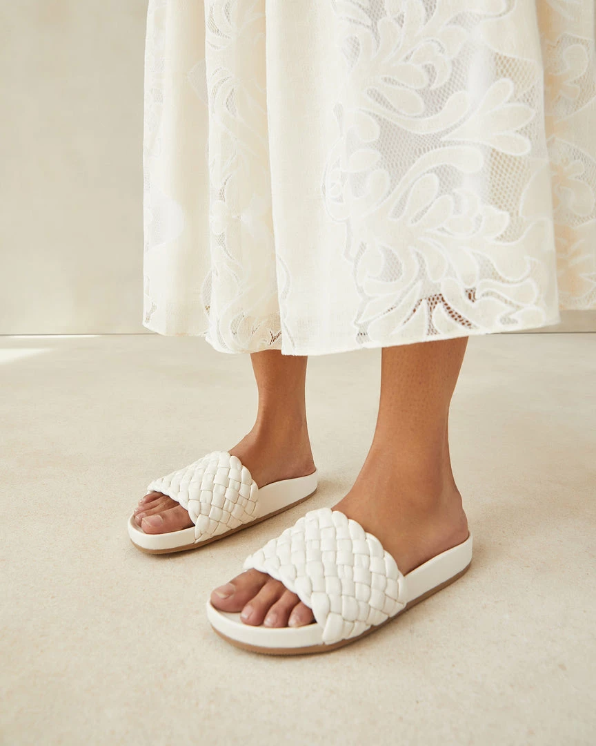 Loeffler Randall Sonnie Cream Woven Sandal