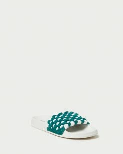 Loeffler Randall Sonnie Green/Cream Woven Sandal