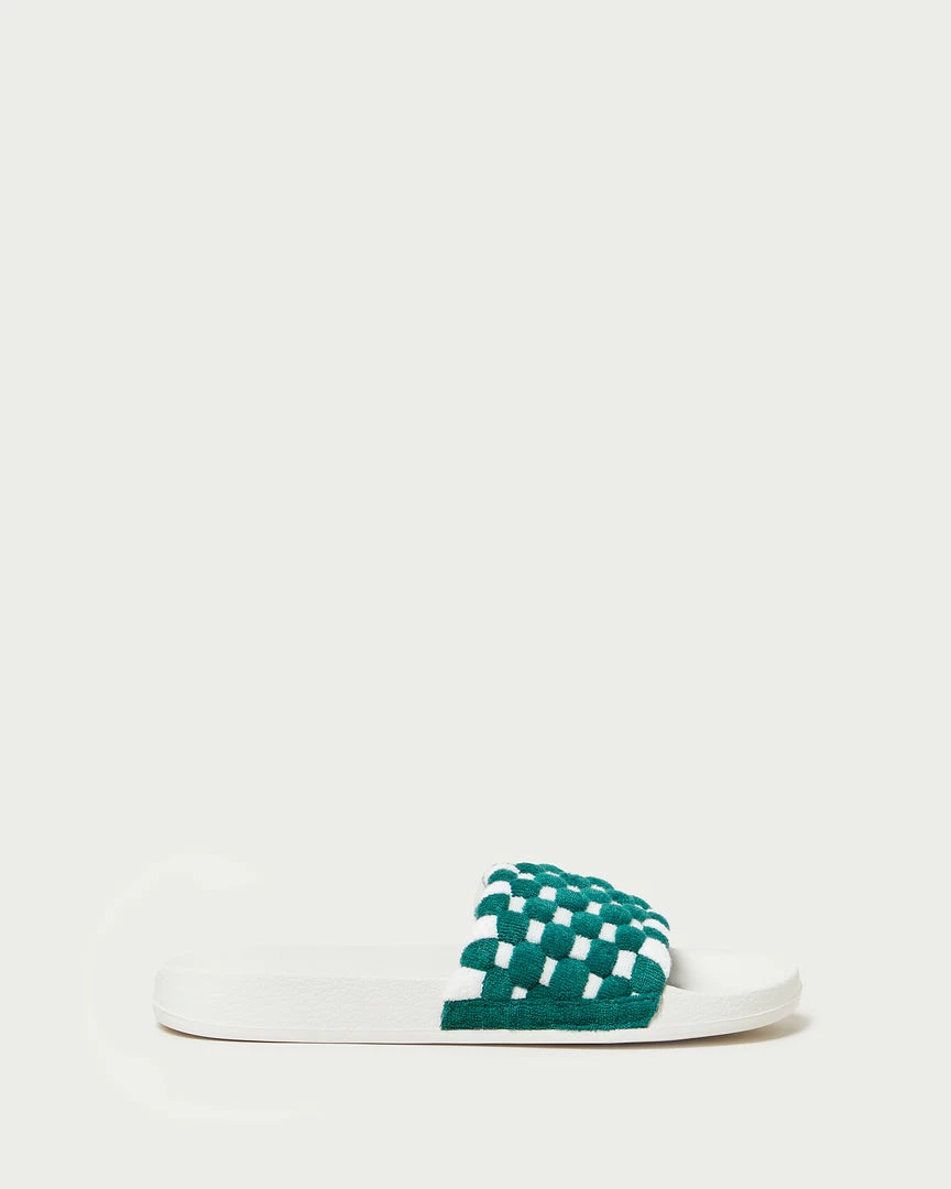 Loeffler Randall Sonnie Green/Cream Woven Sandal