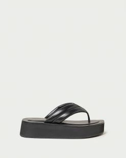 Loeffler Randall Teddy Black Platform Thong Sandal New Arrivals