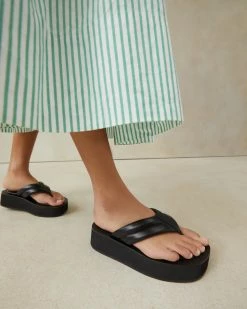 Loeffler Randall Teddy Black Platform Thong Sandal New Arrivals