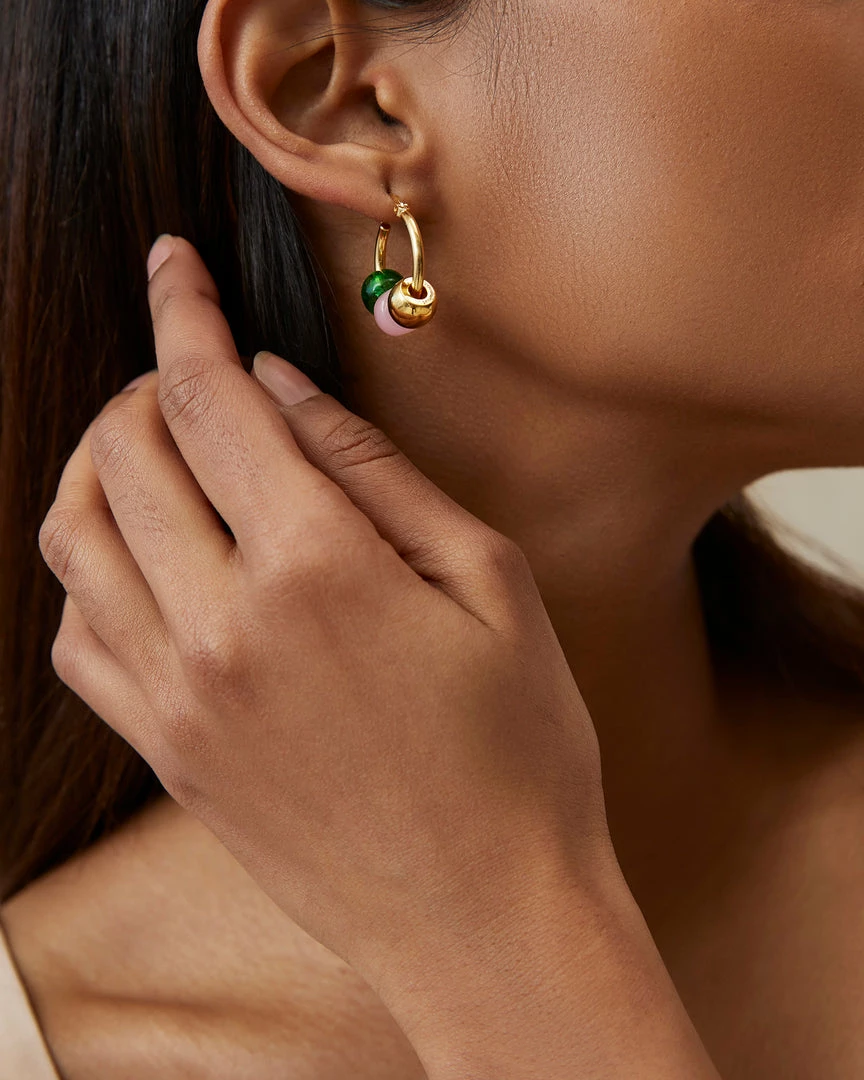 Loeffler Randall Toukie Gold/Multi Beaded Hoop New Arrivals