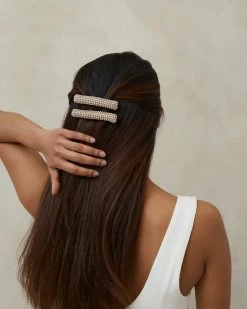 Loeffler Randall Yedda Gold Diamanté Hair Clip